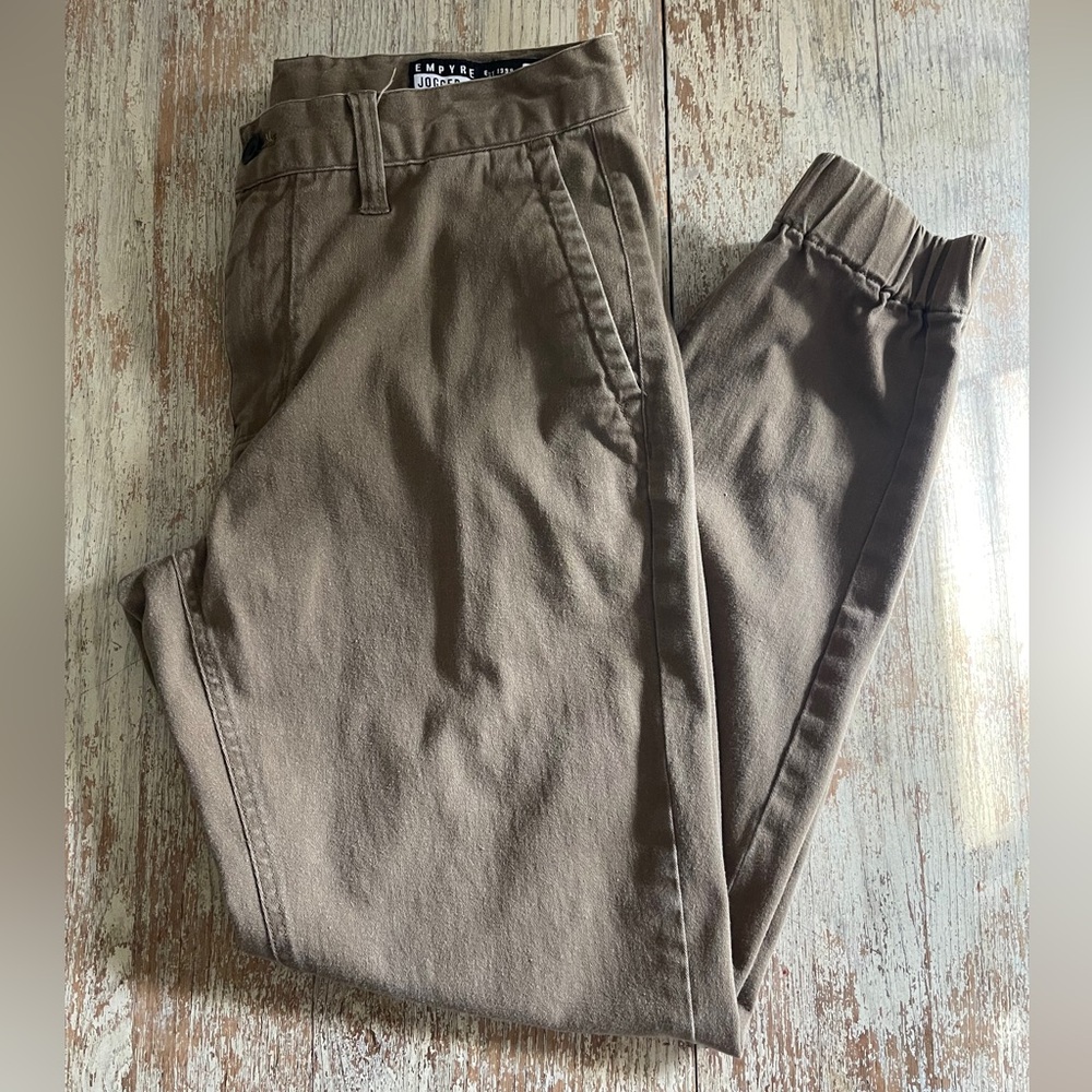 Empyre Jogger Pant Mens 32 Khaki Brown Cotton Twill Skater Streetwear Casual
